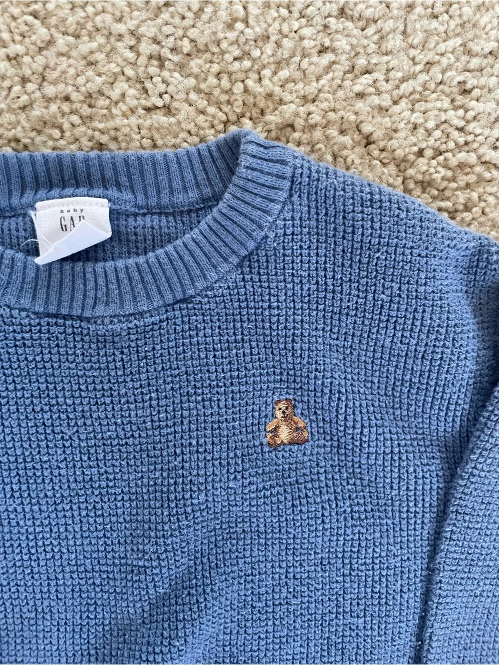 Baby GAP Blue Knit Crewneck Sweater and Pant Set